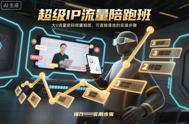 超级IP流量陪跑班，大V流量密码倾囊相授，可直接落地的实操步骤-清远网