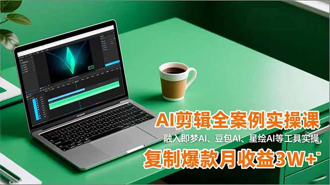 AI剪辑全案例实操课，融入即梦AI、豆包AI、星绘AI等工具实操，复制爆款月收益3W+-清远网