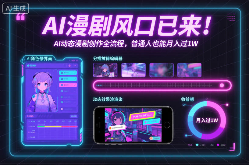 AI漫剧风口已来！AI动态漫剧创作全流程，普通人也能月入过1W-清远网