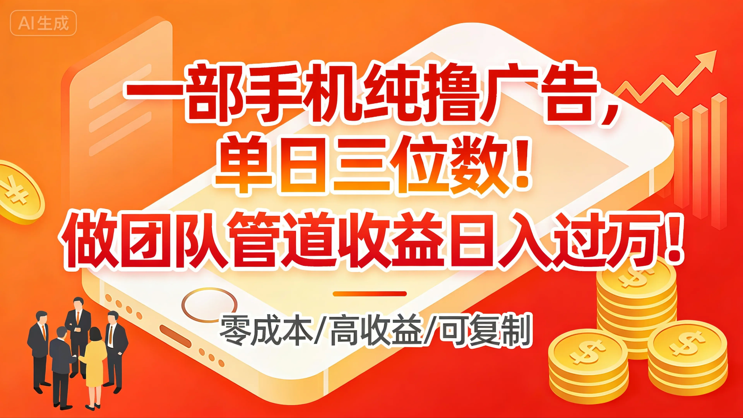 一部手机纯撸广告，单日三位数！做团队管道收益日入过万！-清远网