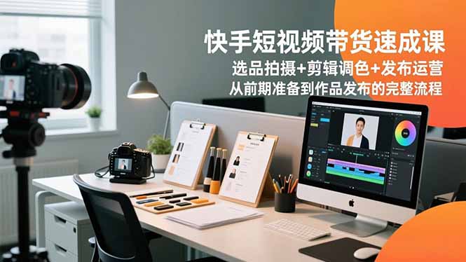 快手短视频带货速成课，选品拍摄+剪辑调色+发布运营，从前期准备到作品发布的完整流程-清远网