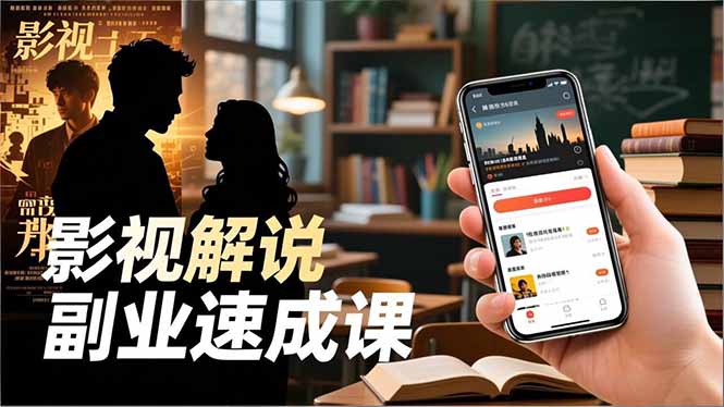 Tk影视解说副业速成课，软件安装、全流程实操、爆款预设，新手两周变现-清远网