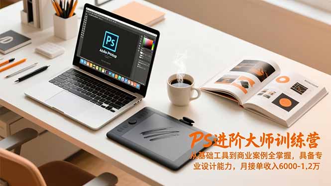 PS进阶大师训练营,从基础工具到商业案例全掌握,具备专业设计能力,月接单收入6000-1.2万-清远网