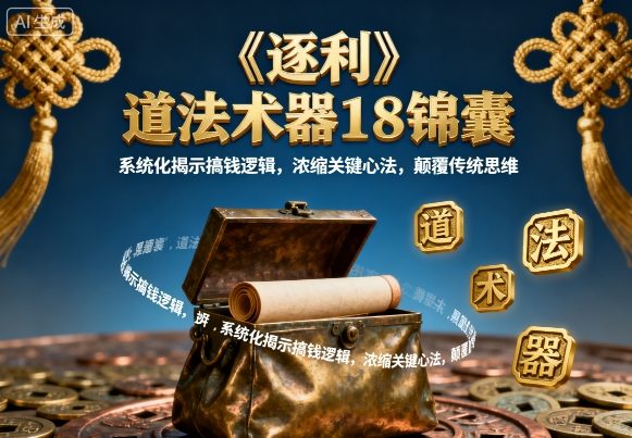 《逐利》道法术器18锦囊，系统化揭示搞钱逻辑，浓缩关键心法，颠覆传统思维(更新)-清远网