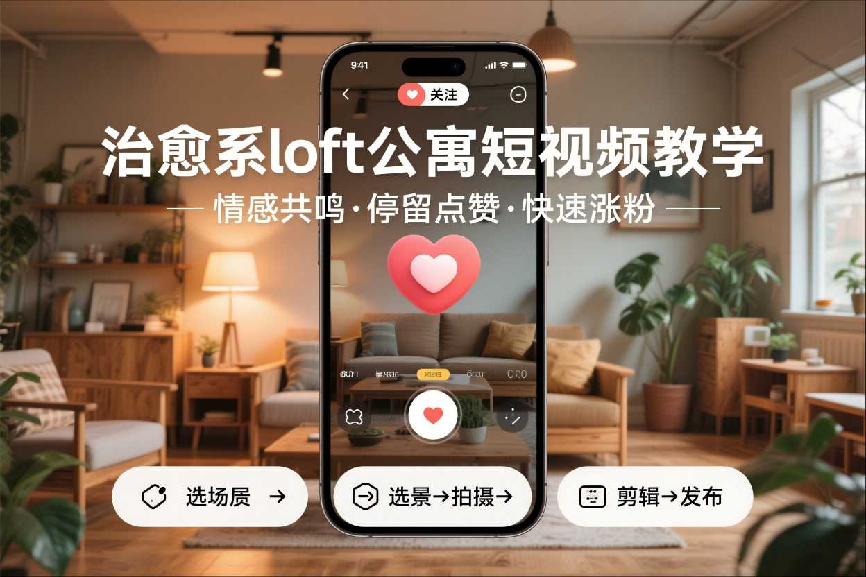 治愈系loft公寓短视频制作教学，情感共鸣引停留点赞关注，快速起号涨粉-清远网