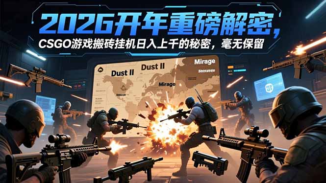 2026开年重磅解密，CSGO游戏搬砖挂机日入上千的秘密，毫无保留-清远网