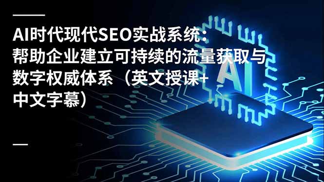 AI时代现代SEO实战系统：帮助企业建立可持续的流量获取与数字权威体系(英文授课+中文字幕-清远网