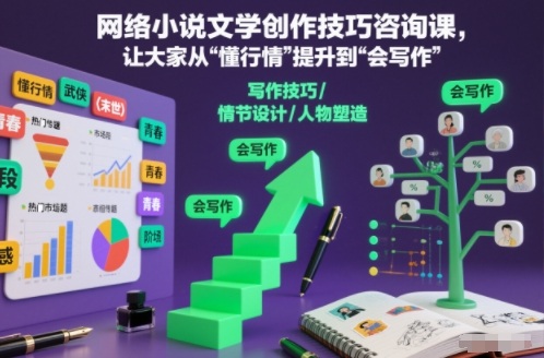 网络小说文学创作技巧咨询课,让大家从“懂行情”提升到”会写作”的高度-清远网