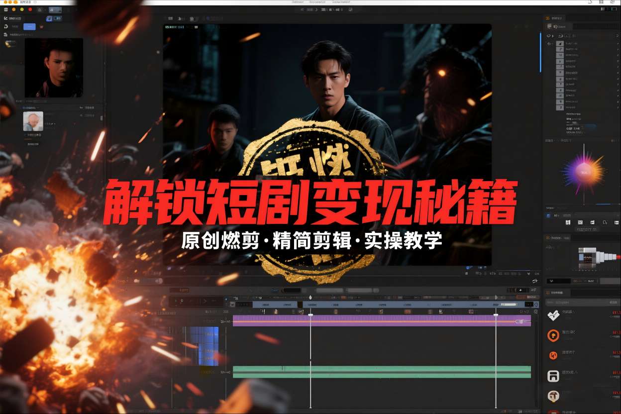 短剧拉新之原创燃剪精简剪辑实操课，解锁短剧变现秘籍-清远网