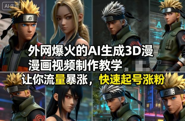 外网爆火的AI生成3D漫画视频制作教学，让你流量暴涨，快速起号涨粉！-清远网