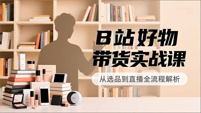 B站好物带货实战课，账号定位、选品拍摄、运营变现，全流程教学，实现UP主月入过万-清远网