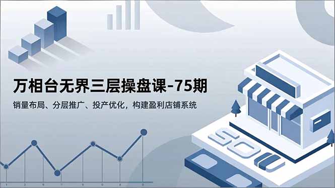 万相台无界三层操盘课-75期，销量布局、分层推广、投产优化，构建盈利店铺系统-清远网