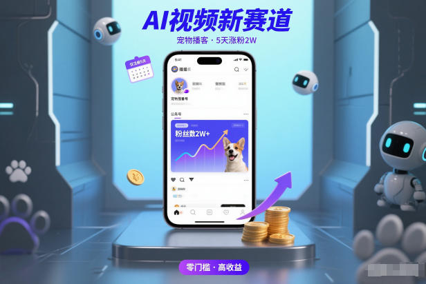AI视频新赛道，宠物播客仅注册5天涨粉2W，收益非常可观-清远网