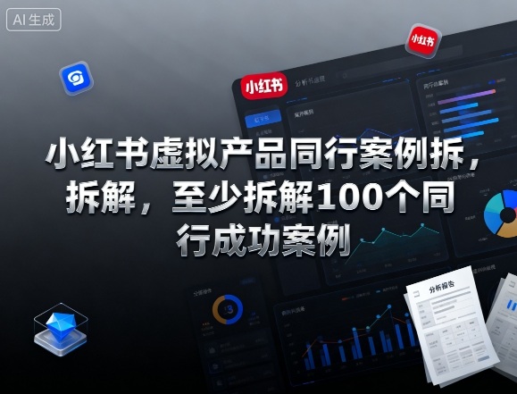 小红书虚拟产品同行案例拆解，至少拆解100个同行成功案例(完结)-清远网
