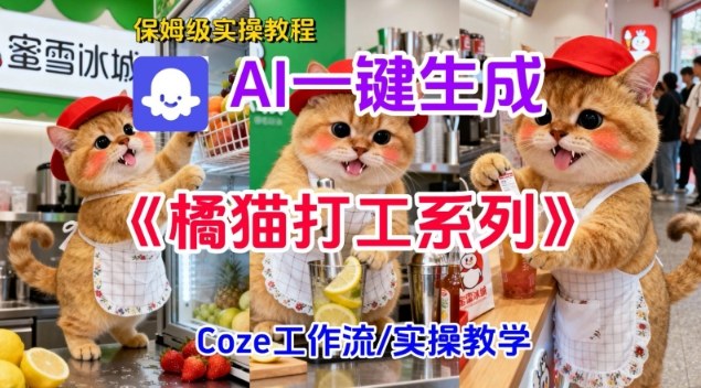 Coze扣子工作流一键生成胖橘猫打工短视频,保姆级实操搭建教学-清远网