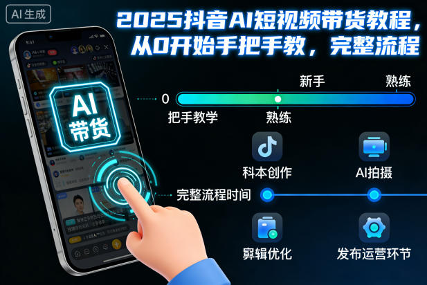 2025抖音AI短视频带货教程，从0开始手把手教，完整流程-清远网