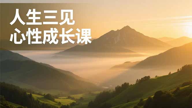 人生三见心性成长课，见天地众生自己，搞透人性安顿身心，活出清晰自我，内在富足无价-清远网